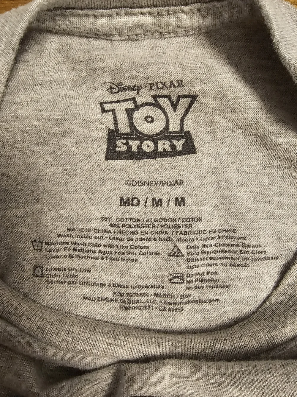 Disney Grey T-Shirt with Green Alien Pizza Planet Graphic